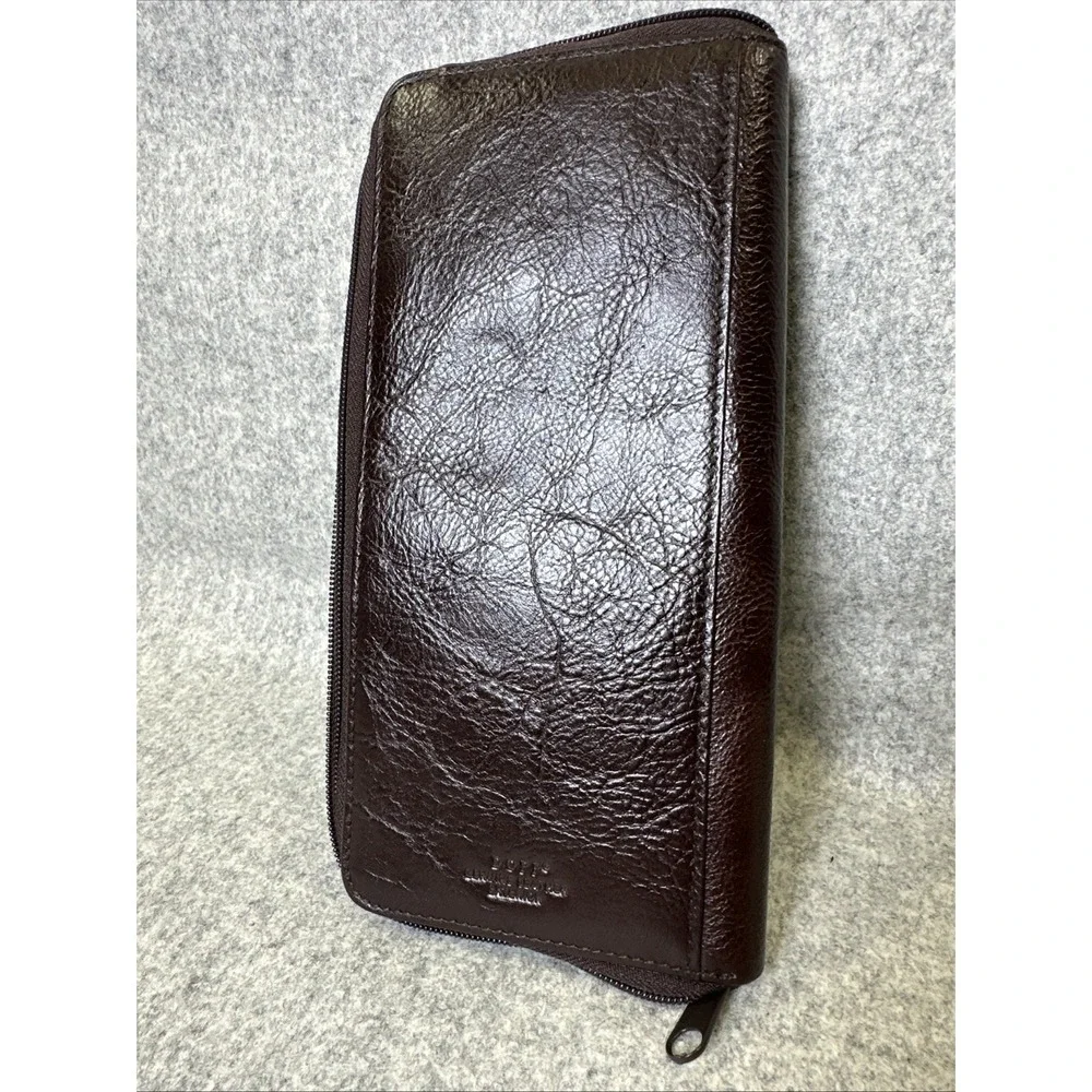 Dopp Travel Wallet Passport Holder Genuine Leather Brown ID Slots